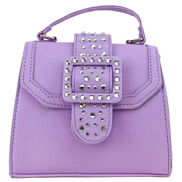 "OMG" Rhinestone Buckle Crossbody Bag - Picture 1 of 7